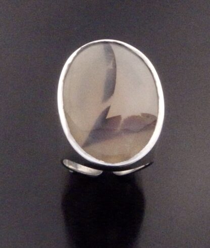Allan Børge Larsen, agate set silver ring, Denmark, circa 1970 (Ref S+2215) - Image 2