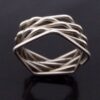 Bent Knudsen, unususal and rare silver ring, Denmark, circa 1975 (Ref S+2194)