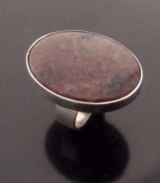 Niels Erik From, jasper set silver ring, Denmark, circa 1980 (Ref S+2222)