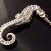 Tony and Susan Appleton, sapphire set heavy silver seahorse brooch, London, 2000 (Ref S+2446) SOLD - Image 3