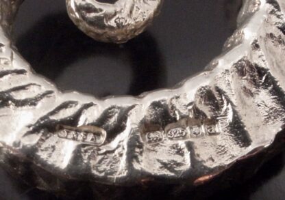 Tony and Susan Appleton, sapphire set heavy silver seahorse brooch, London, 2000 (Ref S+2446) SOLD - Image 6