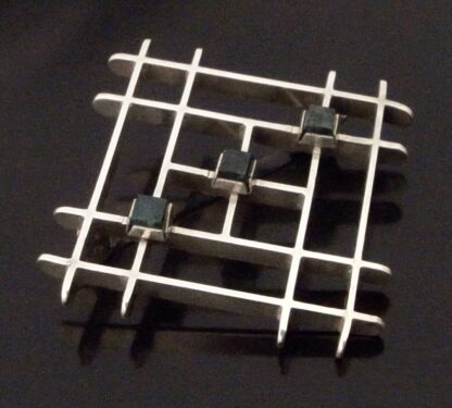 Anonymous, spectrolite set 830 standard silver brooch, possibly Finland, circa 1975 (Ref S+2210) - Image 3