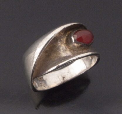 GIFA, carnelian set silver ring, Denmark, circa 1975 (Ref S+2191) - Image 3