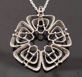 Else and Paul Hughes, cast silver pendant on chain, Norway, circa 1968 (Ref S+2202)