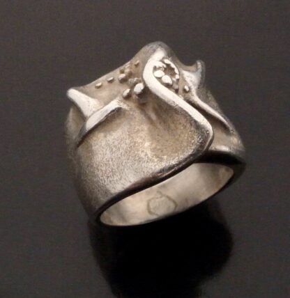 Anonymous, silver ring, Scandinavian, unmarked, circa 1980 (Ref S+2225) - Image 3