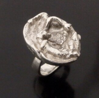 Kirsten Fjord, silver brutalist ring, Denmark, circa 1985 (Ref S+2230)