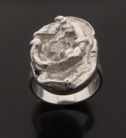Kirsten Fjord, silver brutalist ring, Denmark, circa 1985 (Ref S+2230) - Image 3
