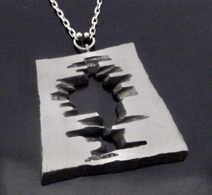 Sten & Laine, large silver pendant on chain, Finland, circa 1970 (Ref S+2300)