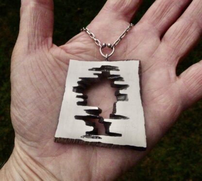 Sten & Laine, large silver pendant on chain, Finland, circa 1970 (Ref S+2300) - Image 8