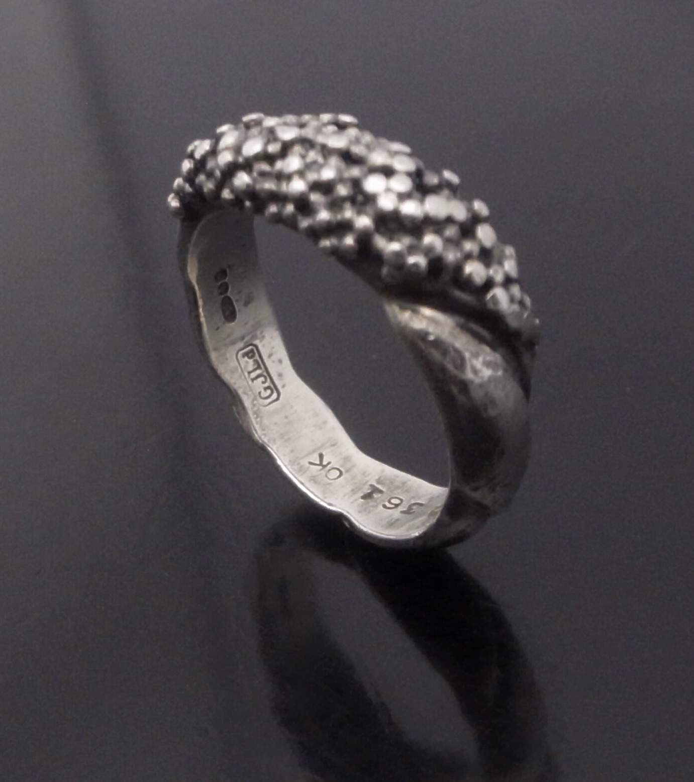 Ole Kortzau for Georg Jensen, silver ring, #361, Denmark, 1998 London import mark (Ref S+2319) - Image 3