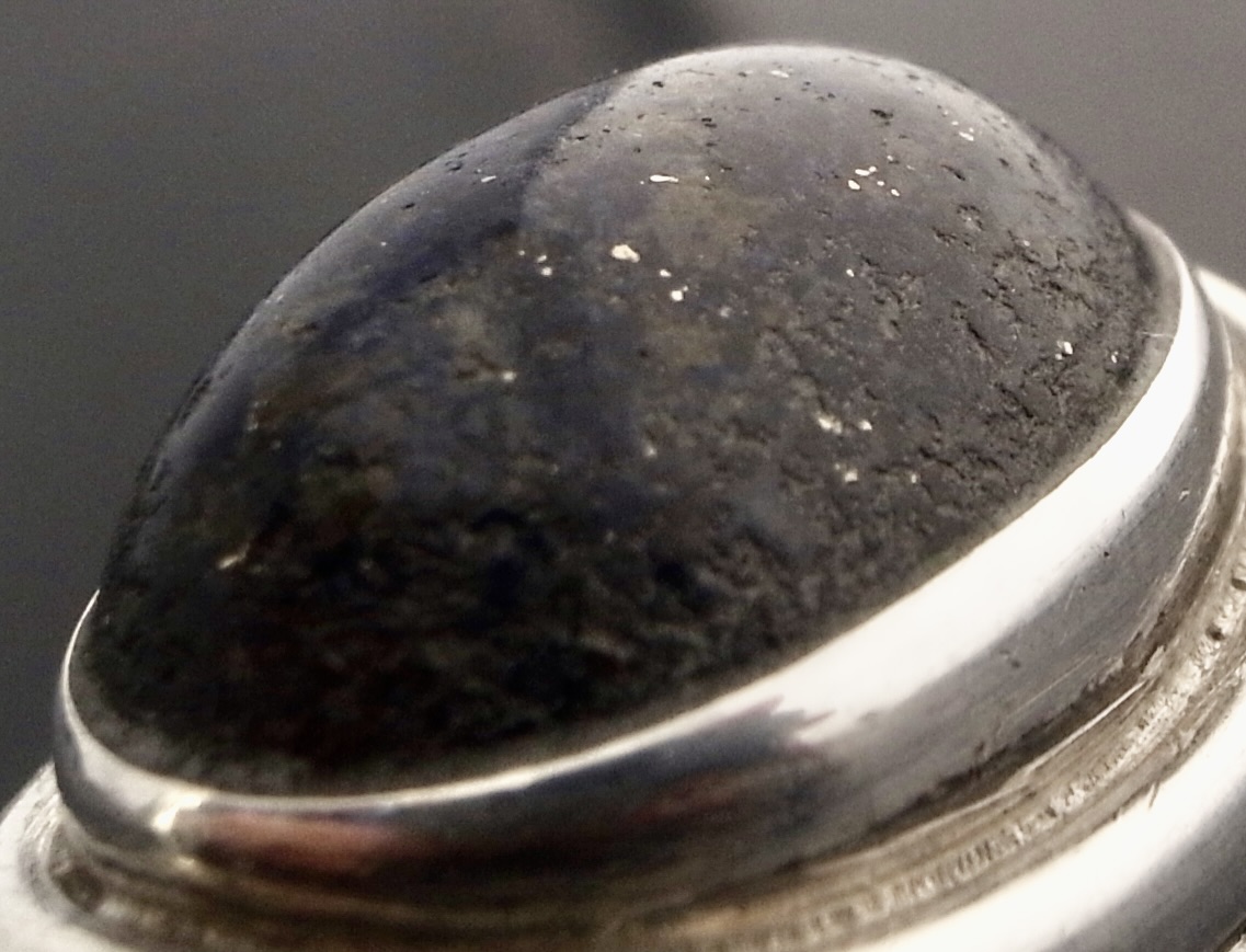 Harald Nielsen for Georg Jensen, lapis lazuli set silver ring, No.46A, Denmark, 1976 London import marks (Ref S+2397) - Image 12