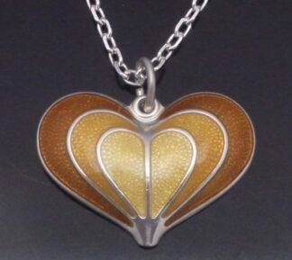 Toril Bjorg for David-Andersen, enamel and silver heart pendant on chain, Norway, circa 1970 (Ref S+2379) SOLD