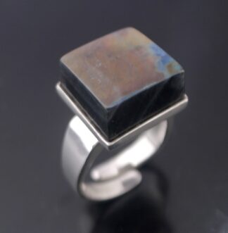 David-Andersen, spectrolite set silver ring, Norway, circa 1965 (Ref S+2388) SOLD