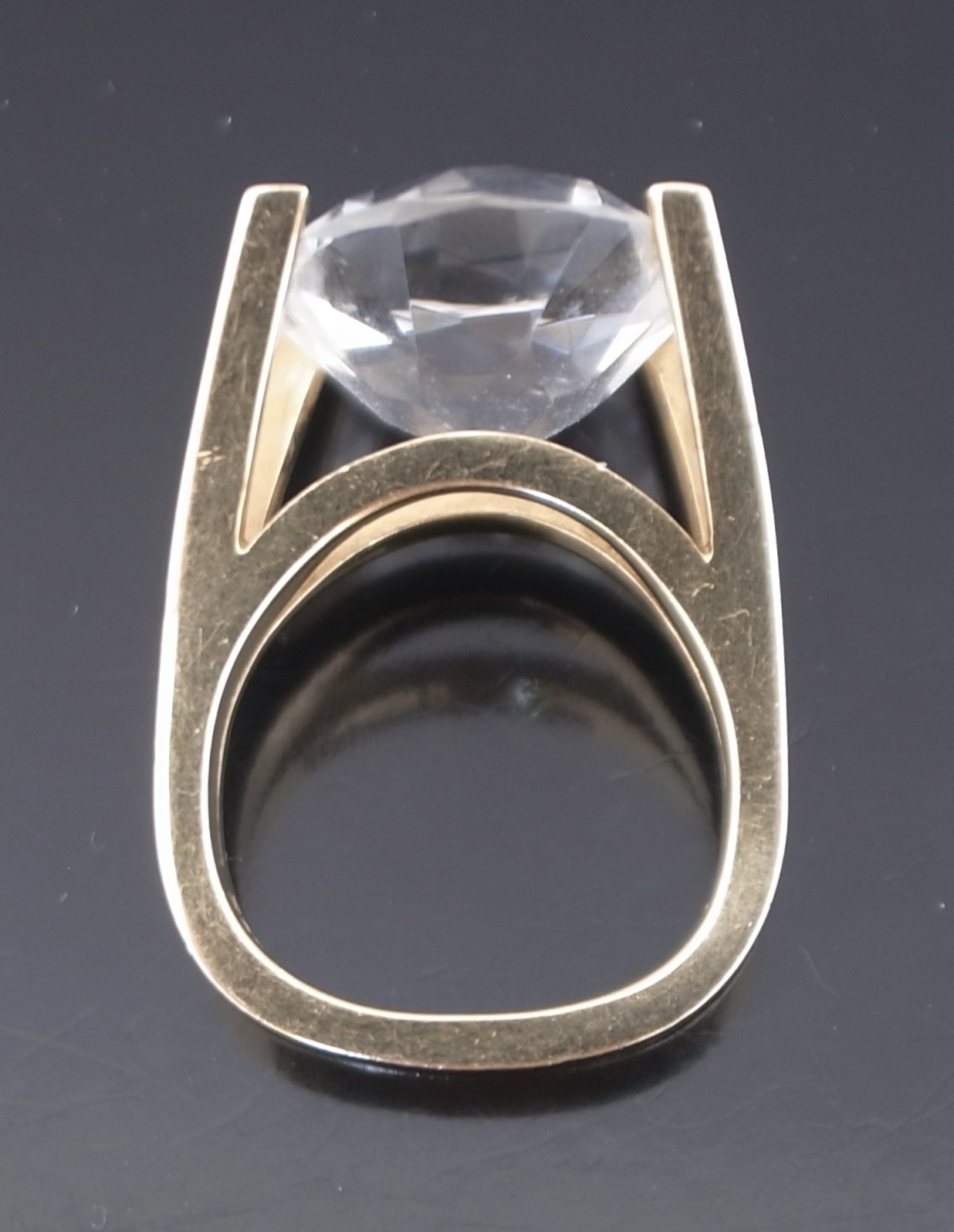 Knud V Andersen, rock crystal set 14 carat gold ring, Denmark, circa 1970 (Ref S+2364) SOLD - Image 6