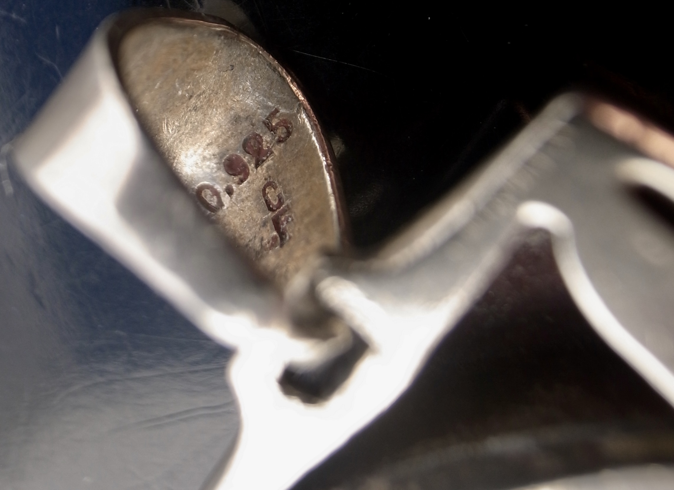 CF (maker unknown), silver cast drop pendant on a neck ring, country unknown, circa 1975 (Ref S+2442) SOLD - Image 6