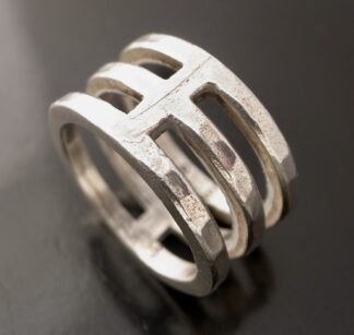 Buch and Deichmann, modernist silver ring, Denmark, circa 1975 (Ref S+2462)