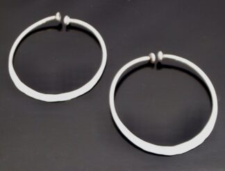 Mads Trier Mørk, pair of silver ear hoops, Denmark, circa 1965 (Ref S+2526)