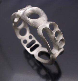 Mette + Finn, heavy pewter modernist bangle, Denmark, circa 1970 (Ref S+2543HH) SOLD