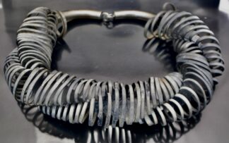 Lisbeth Nordskov (attributed), bicycle rubber inner tube and metal necklace, Denmark, unmarked, circa 1982